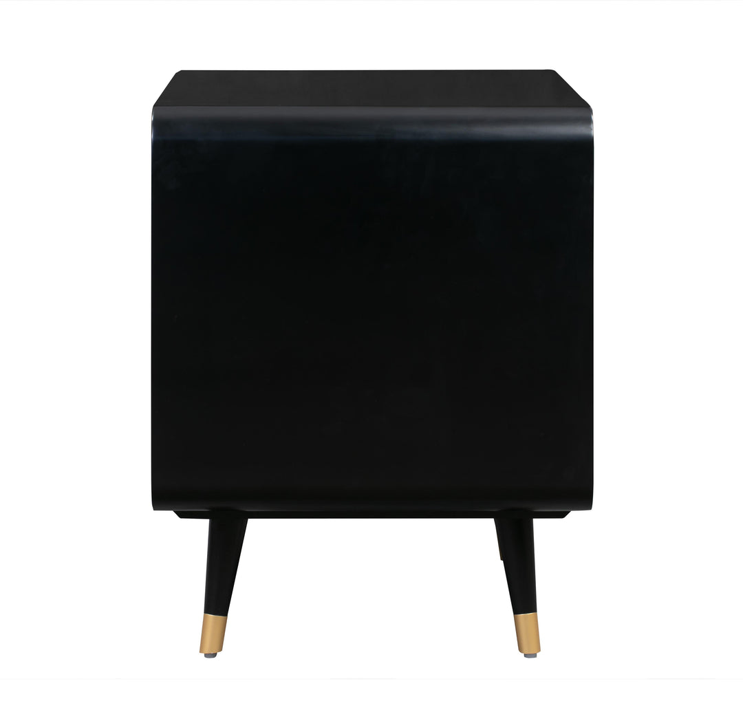 Christine 27" Black 2-Drawer Nightstand