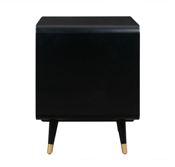Christine 27" Black 2-Drawer Nightstand