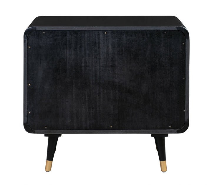 Christine 27" Black 2-Drawer Nightstand