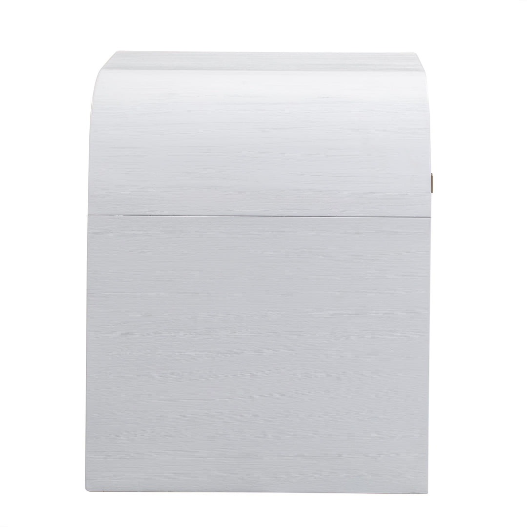 Hump 26" White Acacia Arched Nightstand With Drawer