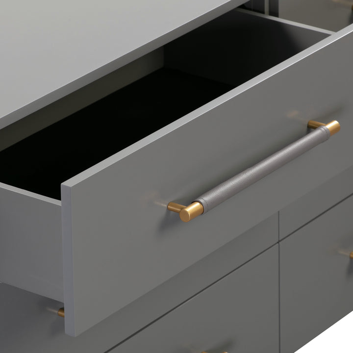 Trident 62" Grey 6-Drawer Dresser