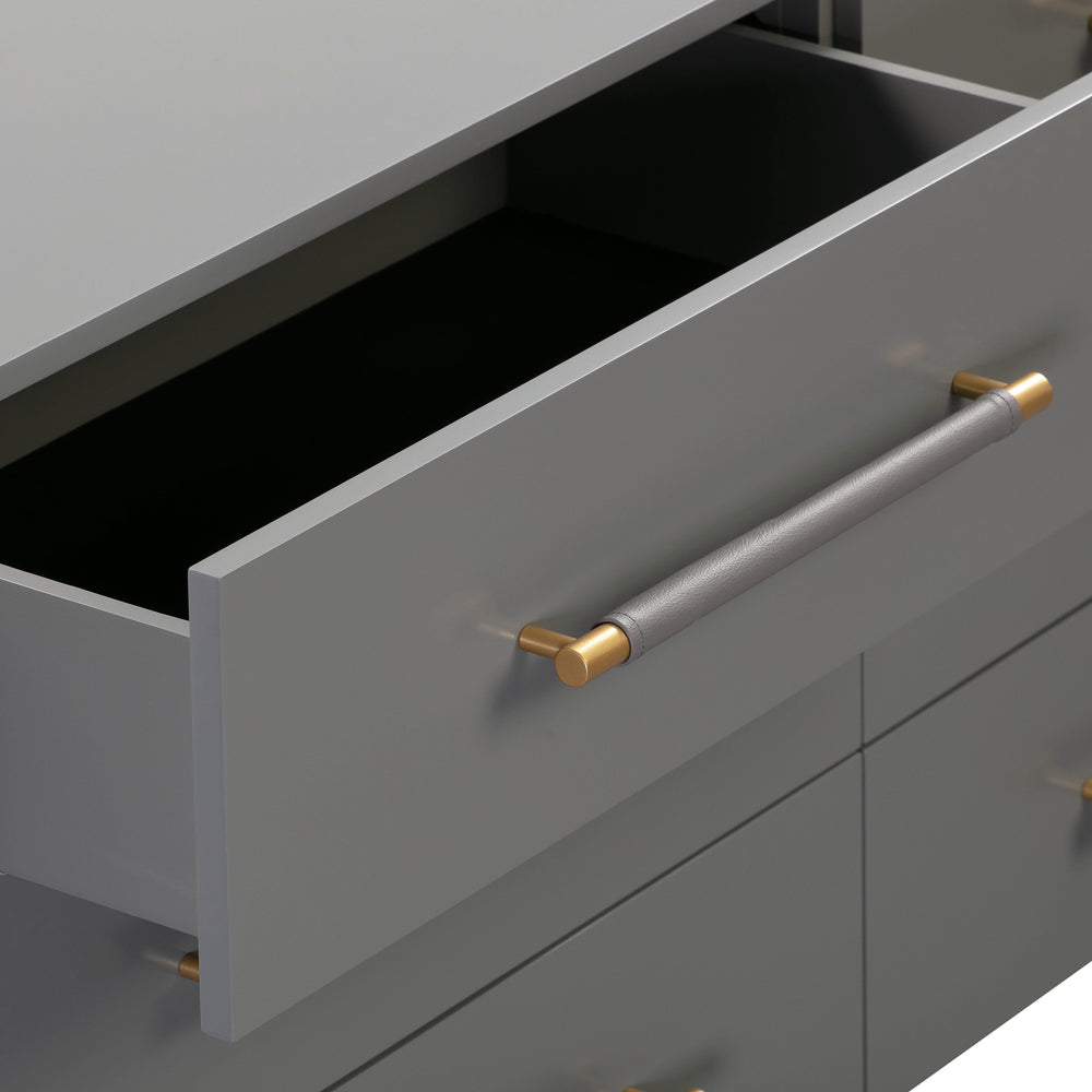 Trident 62" Grey 6-Drawer Dresser