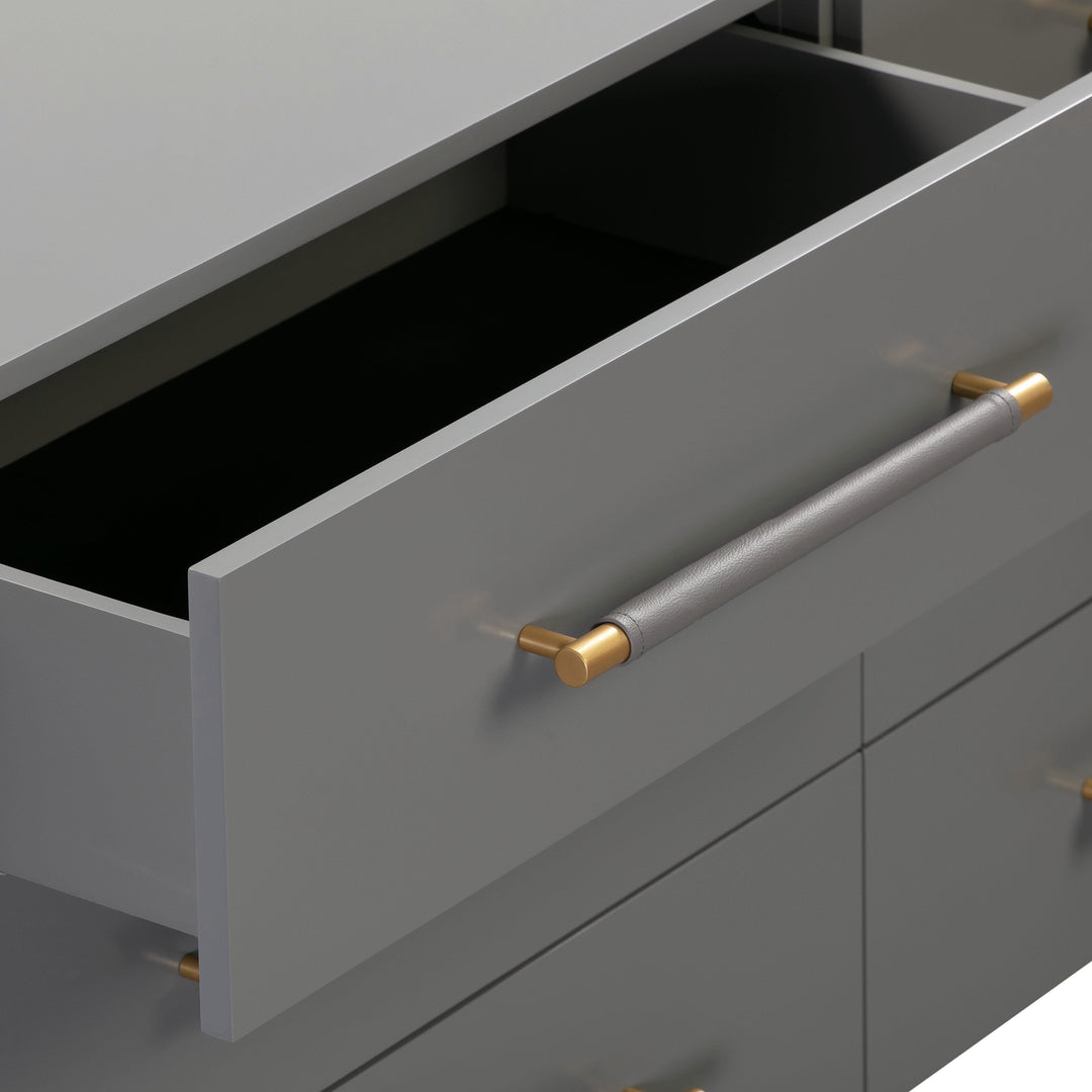 Trident 62" Grey 6-Drawer Dresser