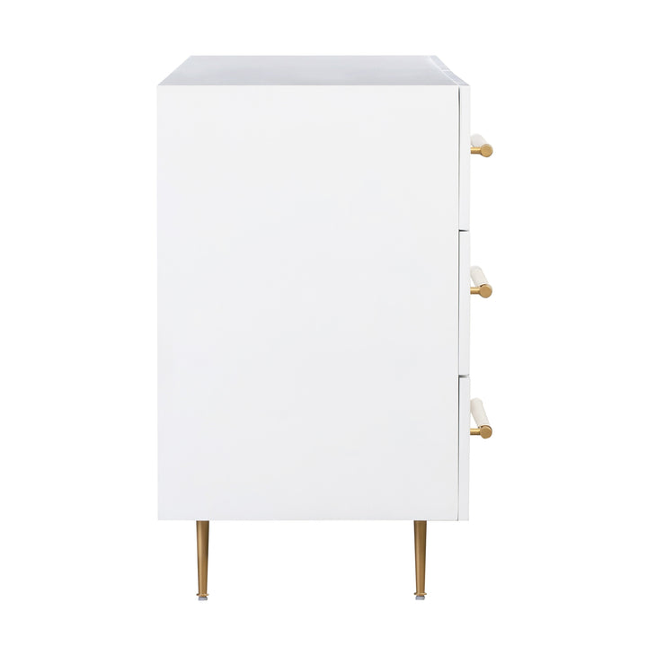 Trident 62" White 6-Drawer Dresser