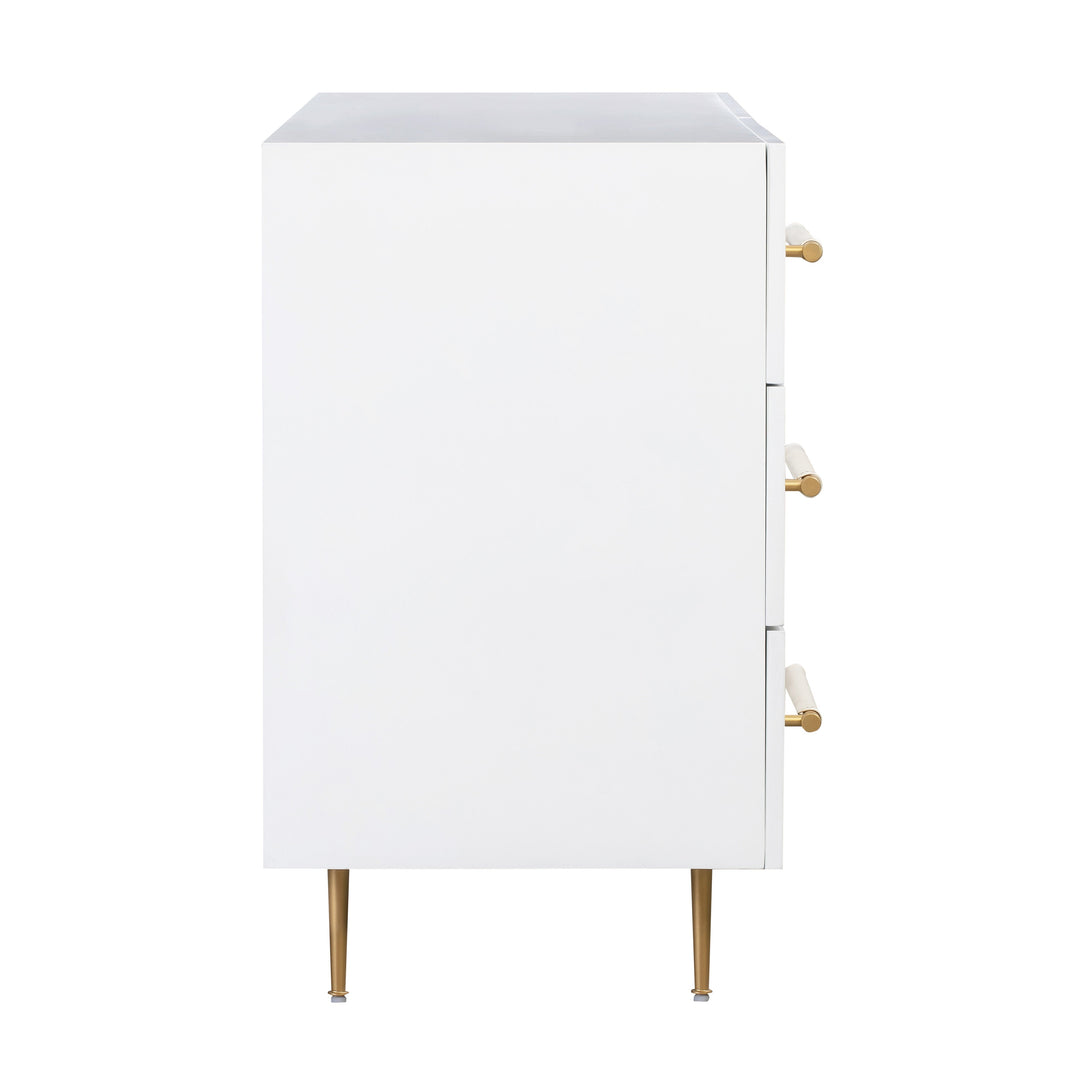 Trident 62" White 6-Drawer Dresser