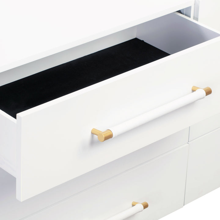 Trident 62" White 6-Drawer Dresser