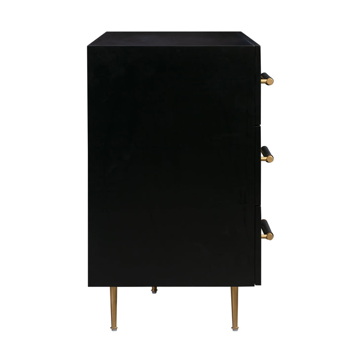 Trident 62" Black 6-Drawer Dresser