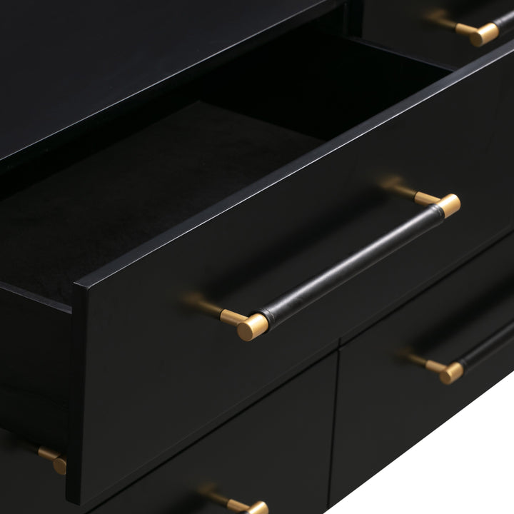 Trident 62" Black 6-Drawer Dresser