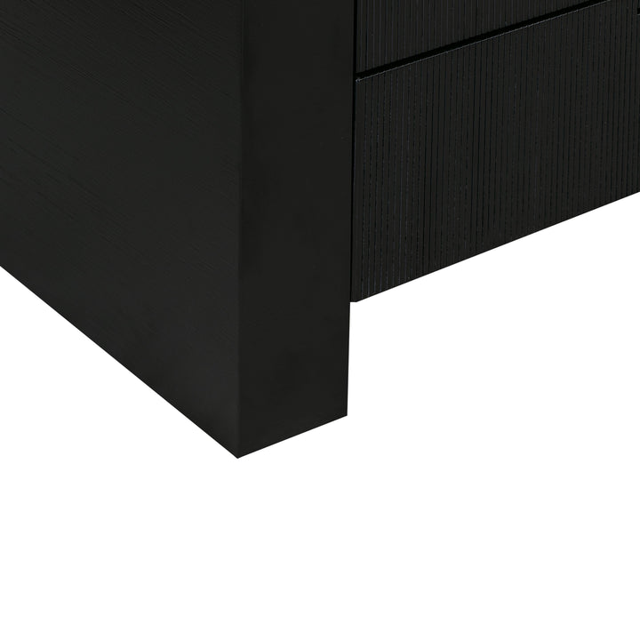 Hump 62" Black Acacia Arched 6-Drawer Dresser