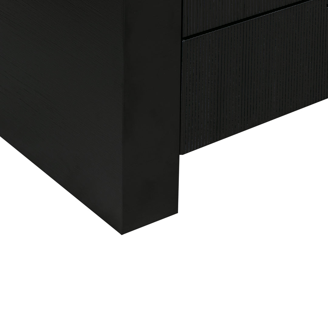 Hump 62" Black Acacia Arched 6-Drawer Dresser