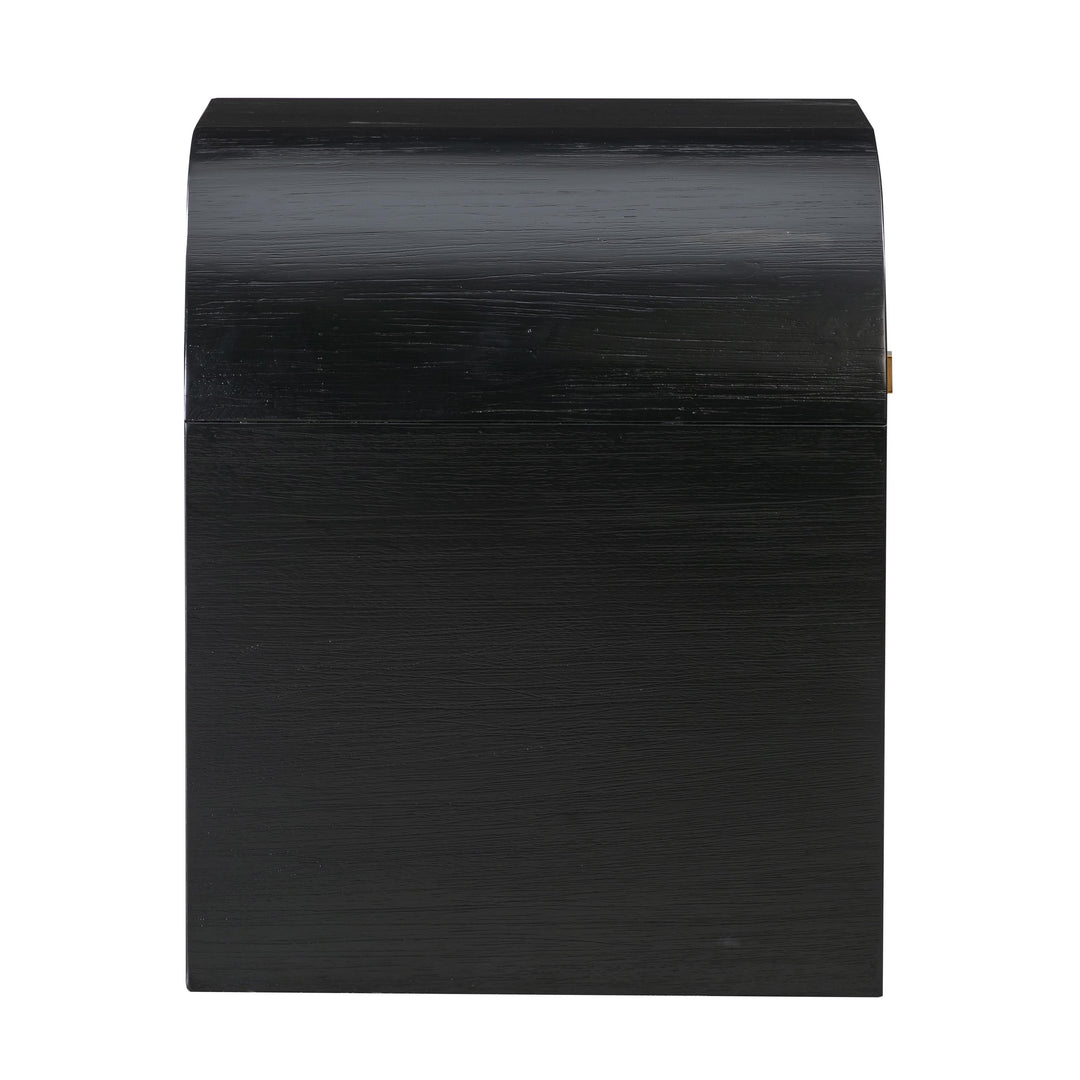 Hump 26" Black Acacia Arched Nightstand With Drawer