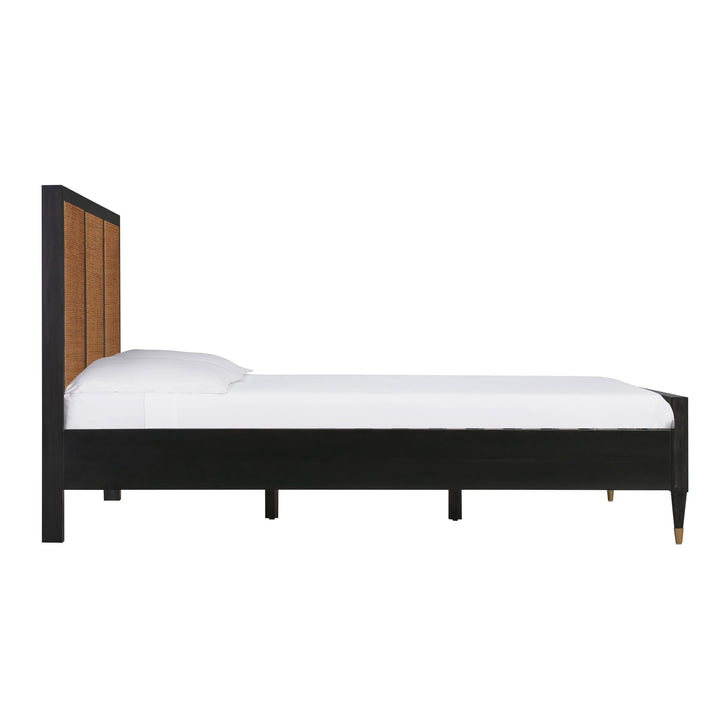 Sierra Black Wood &amp;amp; Rattan Bed - King