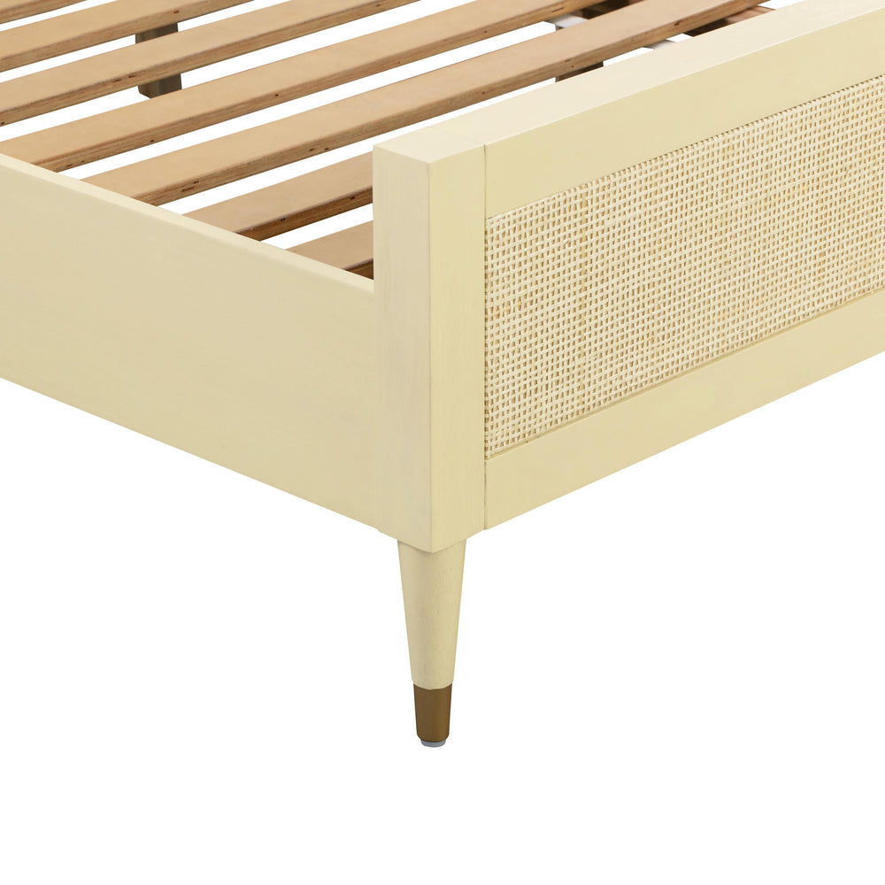 Sierra Wood & Rattan Bed - Buttermilk / King