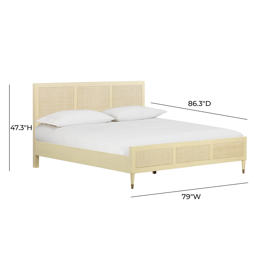 Sierra Wood & Rattan Bed - Buttermilk / King