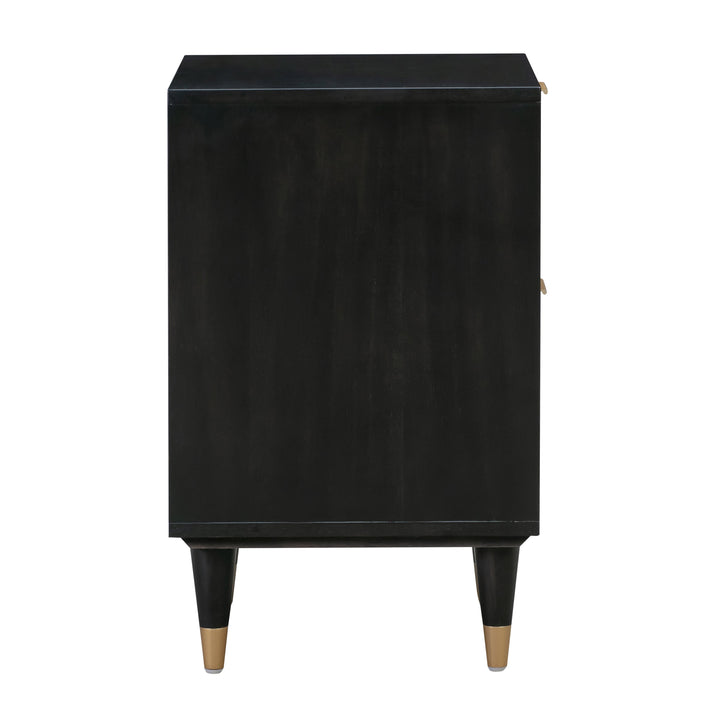 Sierra 22" Black Cane 2-Drawer Nightstand