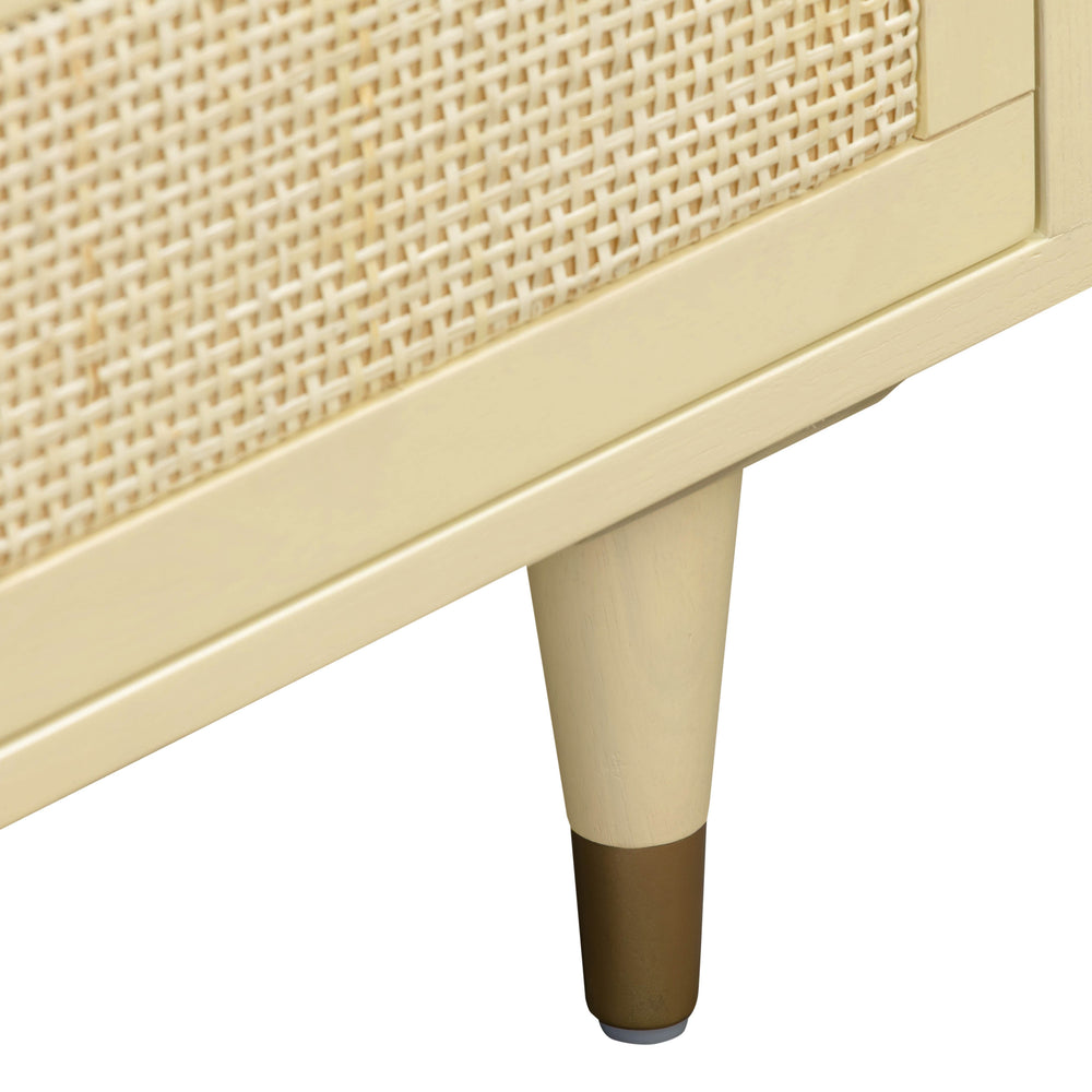 Sierra 60" Buttermilk Cane 6-Drawer Dresser