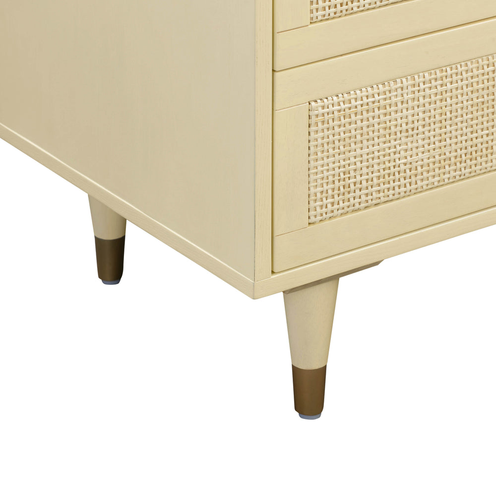 Sierra 60" Buttermilk Cane 6-Drawer Dresser