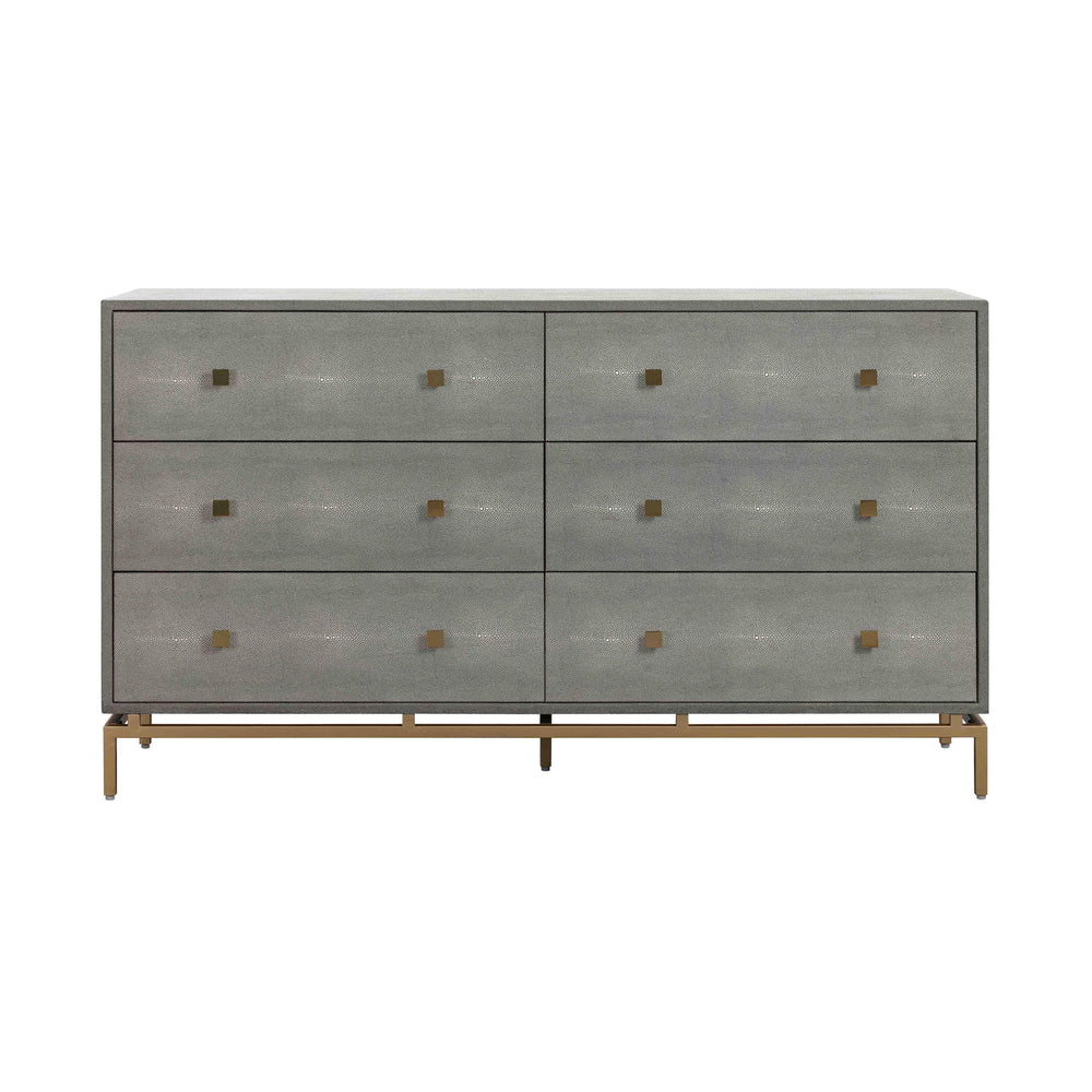 Pesce 57" Faux Shagreen 6-Drawer Dresser