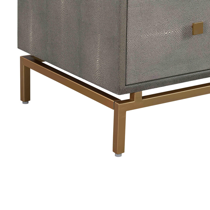 Pesce 57" Grey Faux Shagreen 6-Drawer Dresser