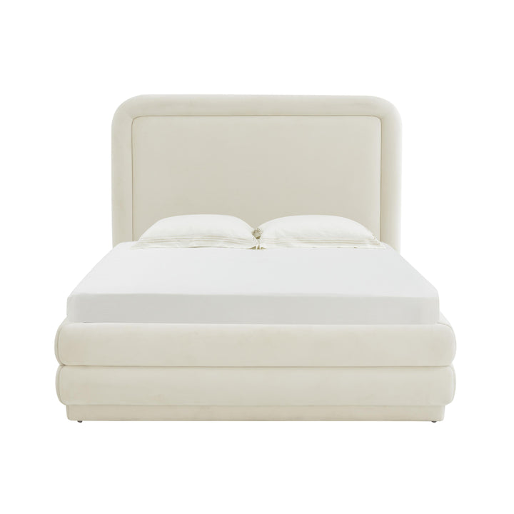 Briella Cream Performance Velvet Bed - Queen
