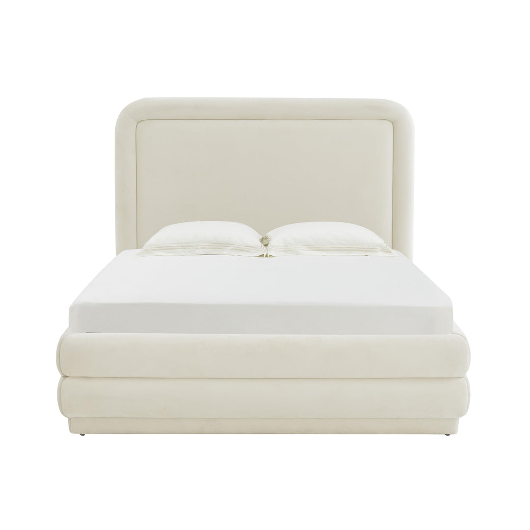 Briella Cream Performance Velvet Bed - Queen