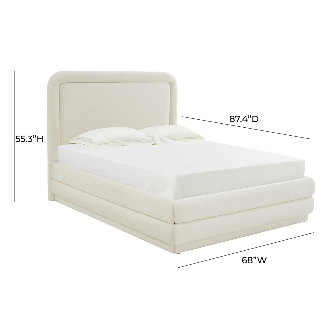 Briella Cream Performance Velvet Bed - Queen
