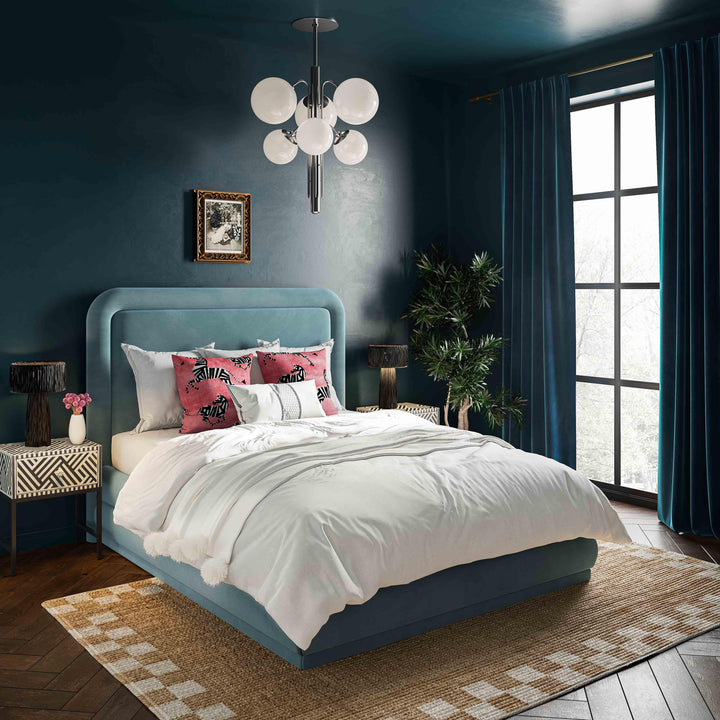 Briella Bluestone Performance Velvet Bed - King