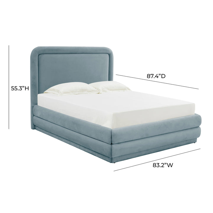 Briella Bluestone Performance Velvet Bed - King