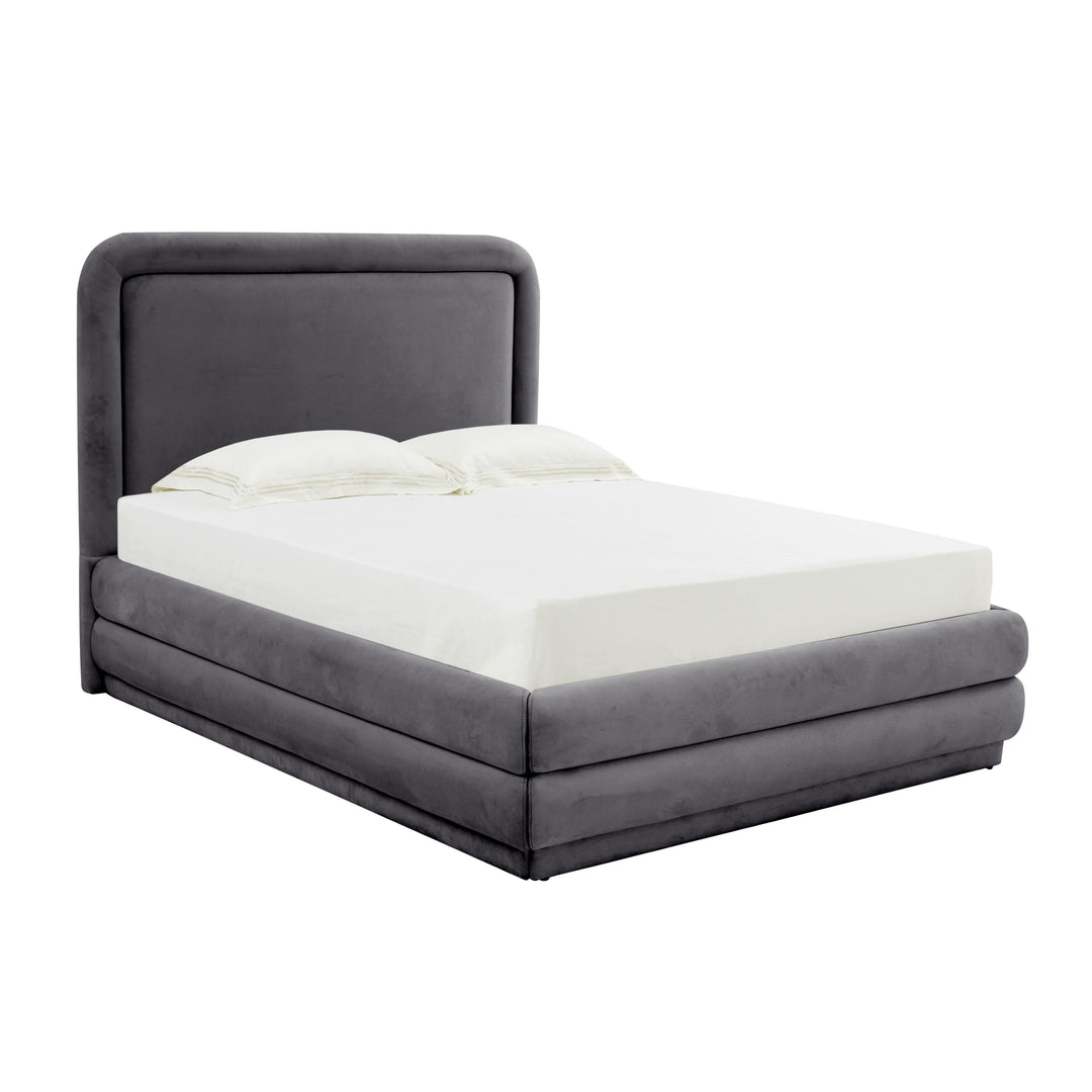 Briella Dark Grey Performance Velvet Bed - Queen
