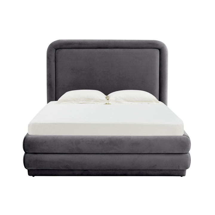 Briella Dark Grey Performance Velvet Bed - Queen