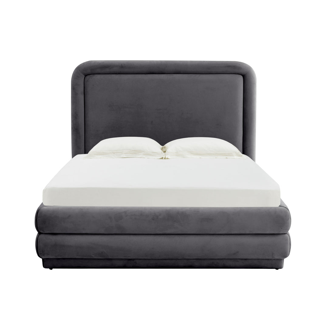 Briella Dark Grey Performance Velvet Bed - Queen