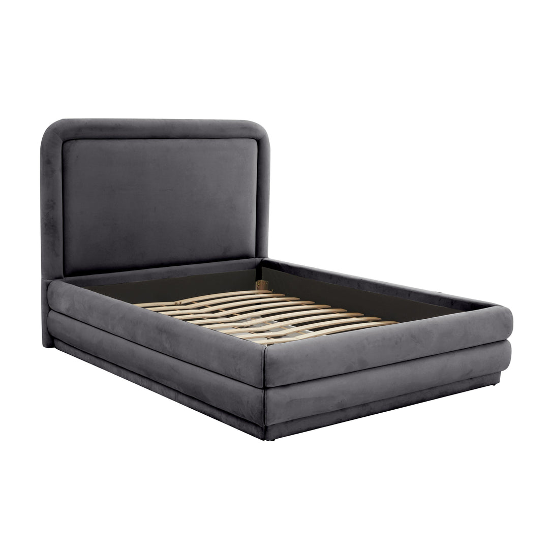 Briella Dark Grey Performance Velvet Bed - Queen