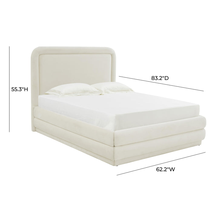 Briella Cream Performance Velvet Bed - Full