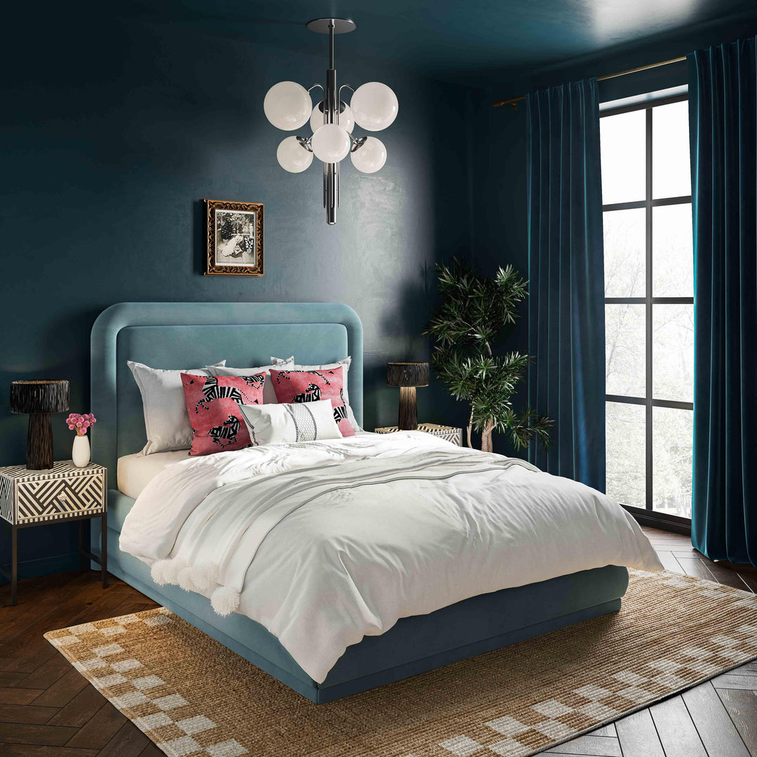 Briella Bluestone Performance Velvet Bed - Full