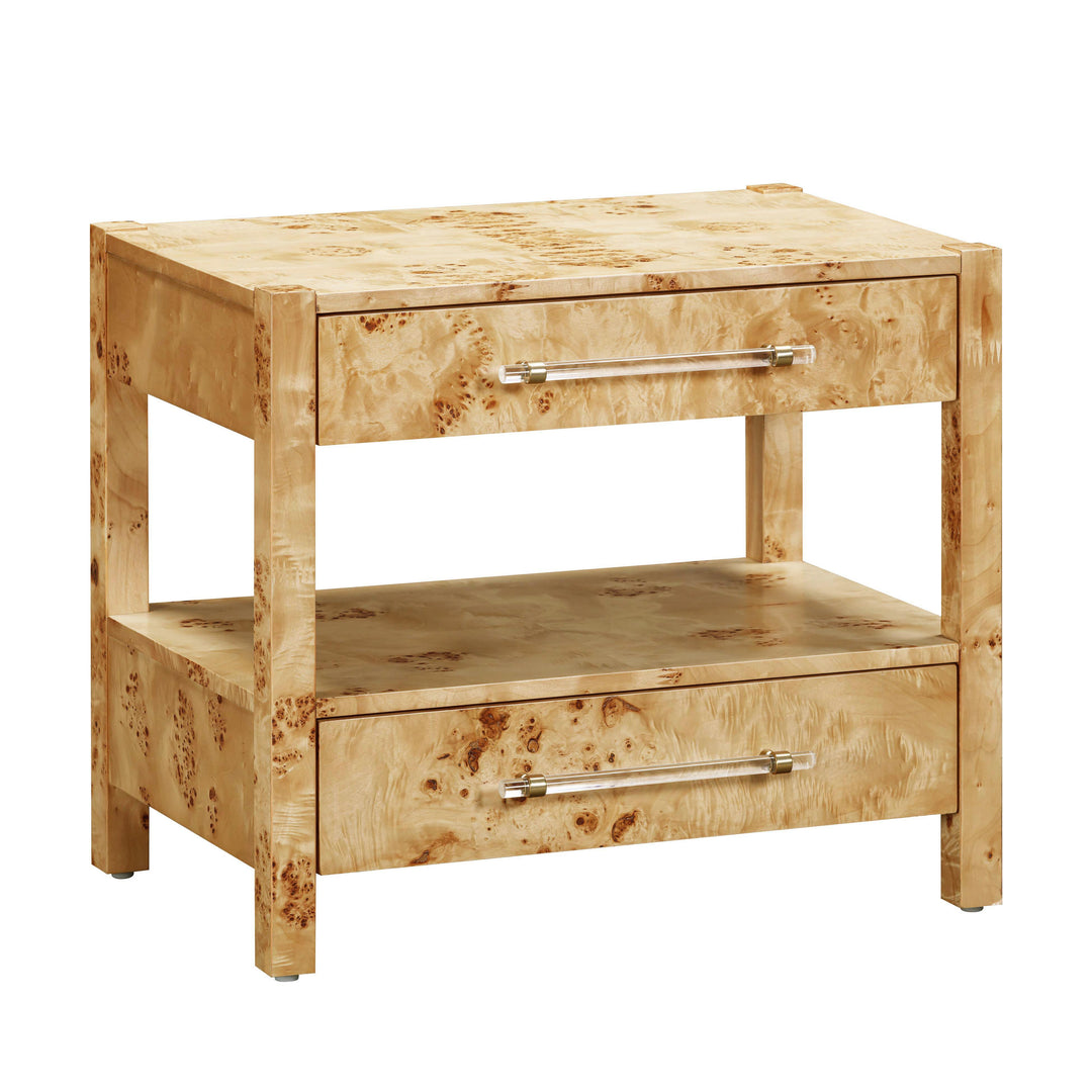 Brandyss 26" Natural Burl 2-Drawer Nightstand