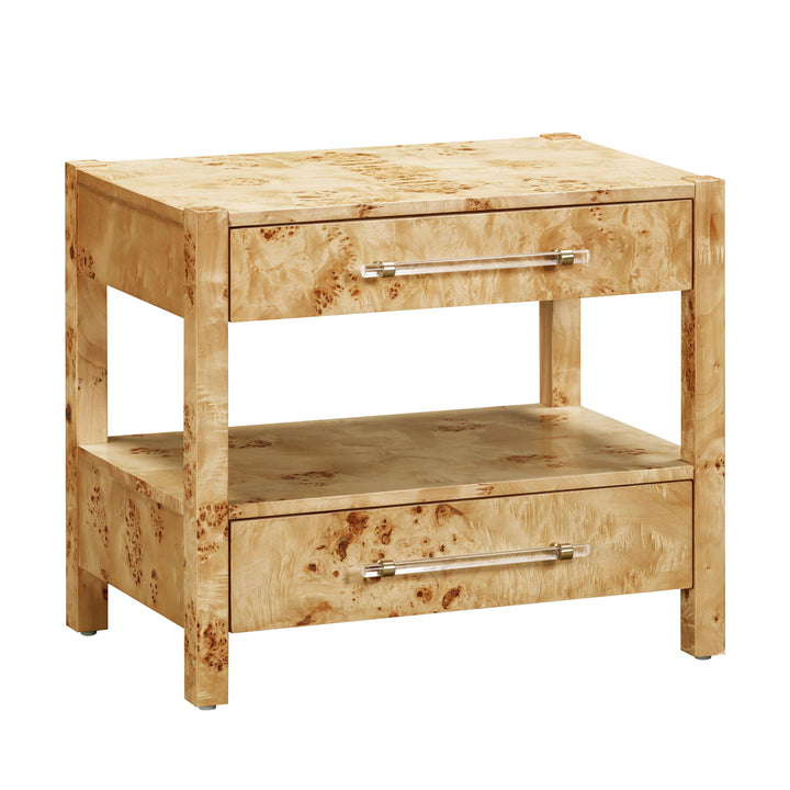 Brandyss 26" Burl 2-Drawer Nightstand