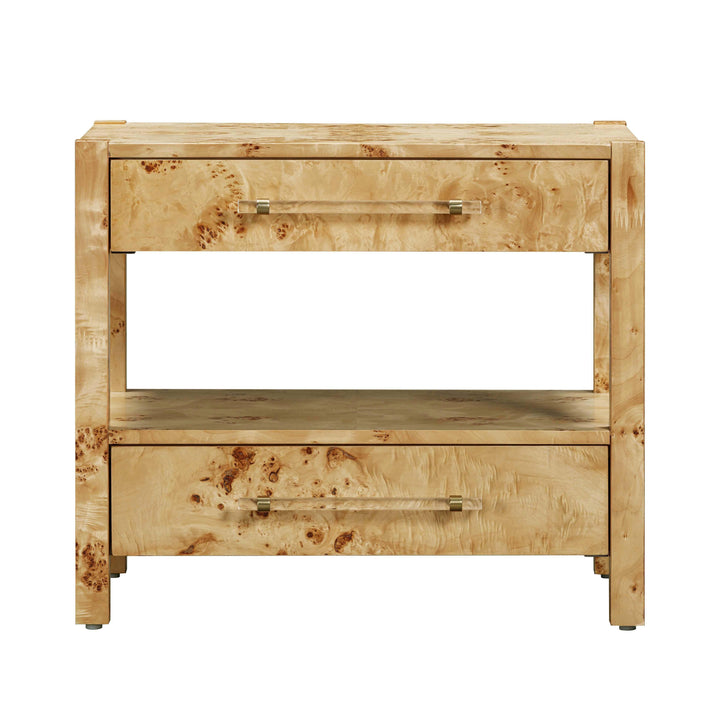 Brandyss 26" Natural Burl 2-Drawer Nightstand