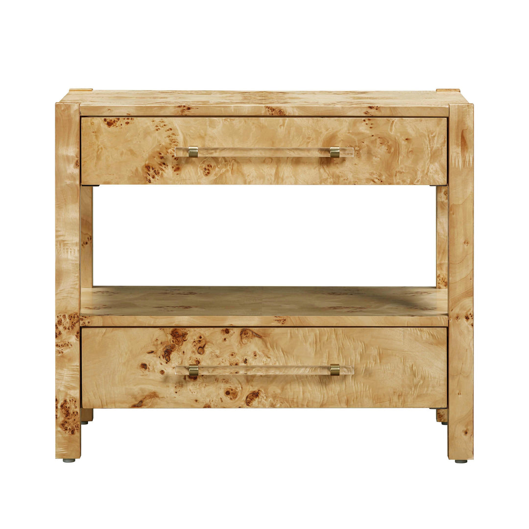 Brandyss 26" Natural Burl 2-Drawer Nightstand