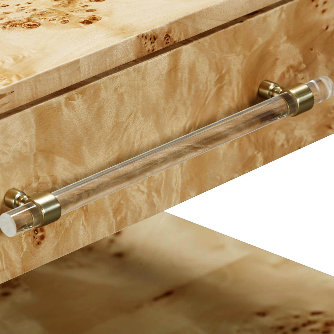 Brandyss 26" Natural Burl 2-Drawer Nightstand