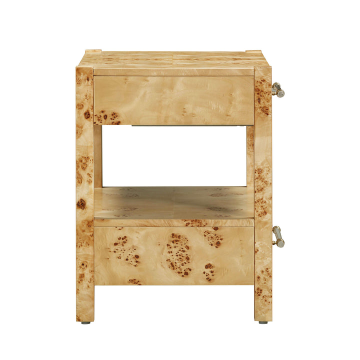 Brandyss 26" Natural Burl 2-Drawer Nightstand