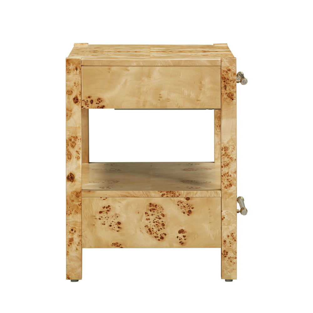 Brandyss 26" Burl 2-Drawer Nightstand