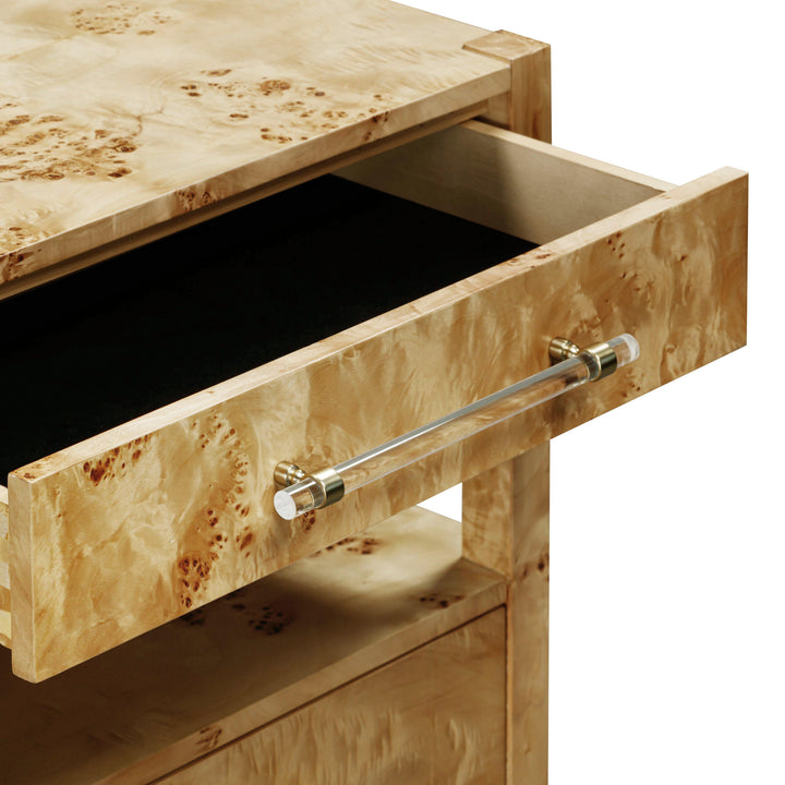 Brandyss 26" Natural Burl 2-Drawer Nightstand