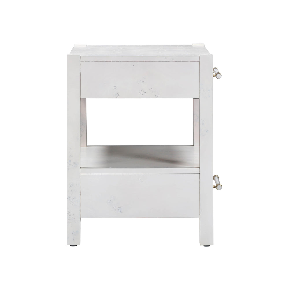 Brandyss 26" White Burl 2-Drawer Nightstand