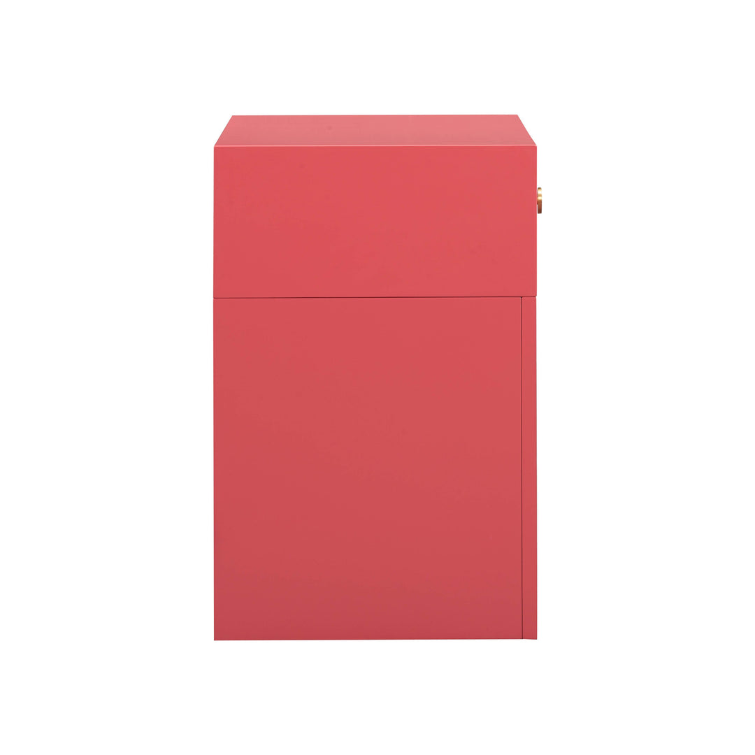 Suzie 26" Pink Rattan Nightstand With Drawer
