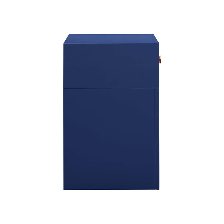 Suzie 26" Navy Rattan Nightstand With Drawer