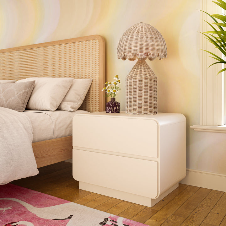 Sagura 28" Cream 2-Drawer Nightstand