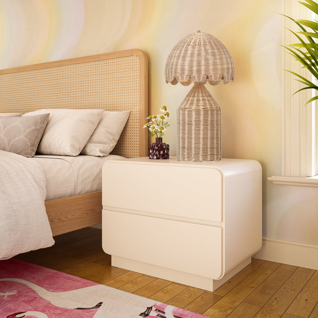 Sagura 28" Cream 2-Drawer Nightstand