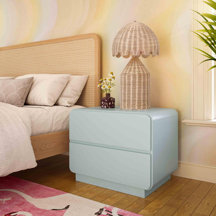 Sagura 28" Blue 2-Drawer Nightstand