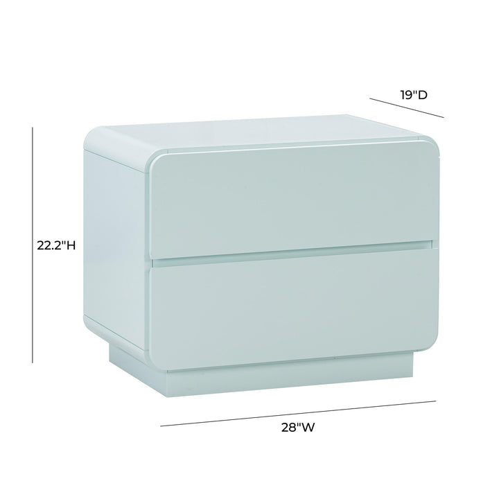 Sagura 28" Blue 2-Drawer Nightstand