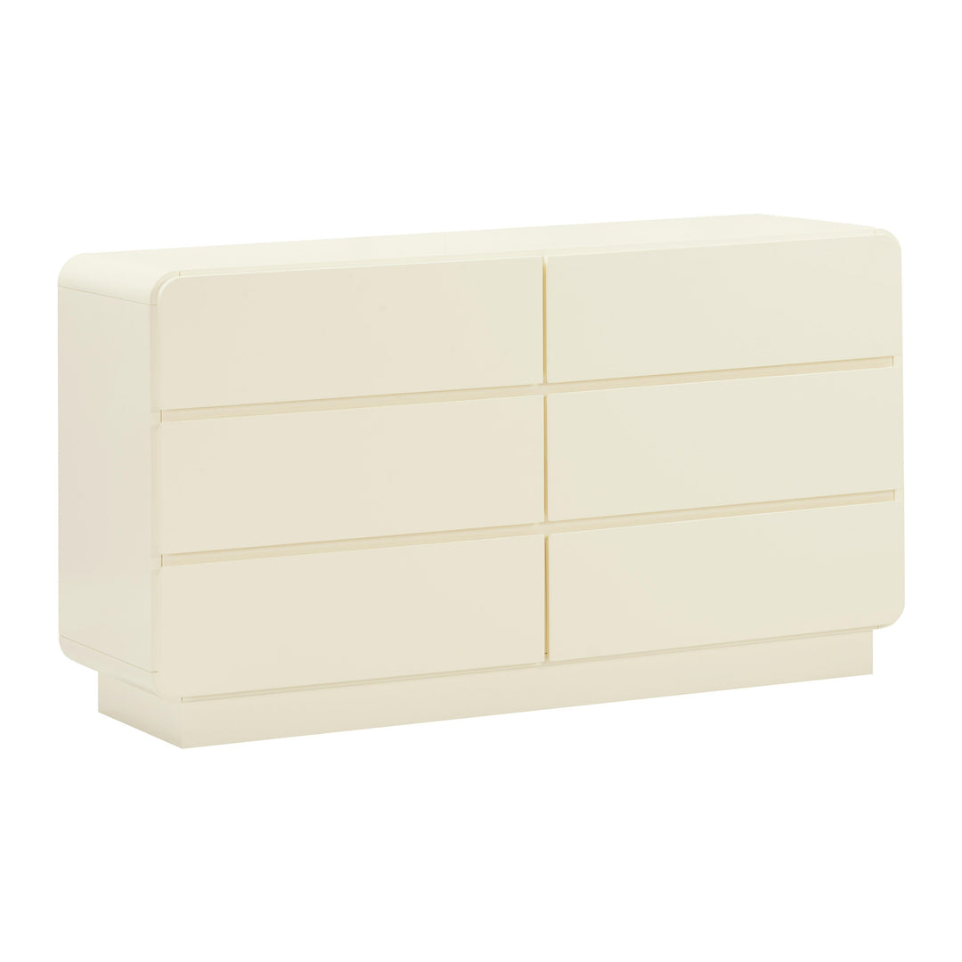 Sagura 56" Cream 6-Drawer Dresser